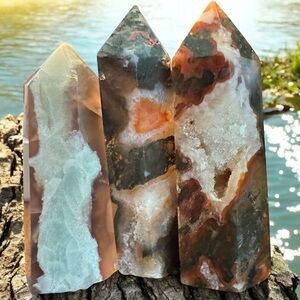 Natural Crystal Obelisk Tower Collection (3 Piece)